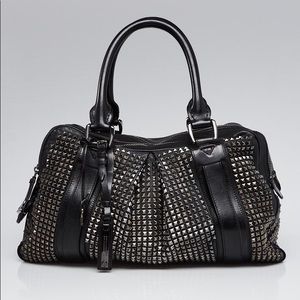 Burberry Prorsum Knight Studded Leather Satchel